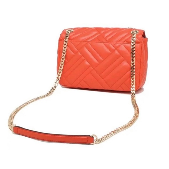 NWT Michael Kors Peyton Medium Quilted Flap Chainlink Shoulder Bag In Mandarin - Picture 4 of 13